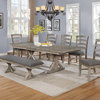 Hudson Weathered Extension Dining Table, Gray/Brown