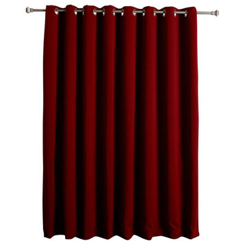 Thermal Blackout Curtain With Wide Grommet Top, Burgundy, 100"x84"