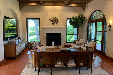 Family room - mediterranean family room idea in Los Angeles
