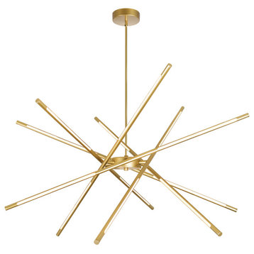 CWI Lighting 1375P43-6-602 Oskil LED Integrated Chandelier With Satin Gold