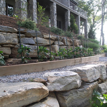 Terraced Boulder Vegetable Garden