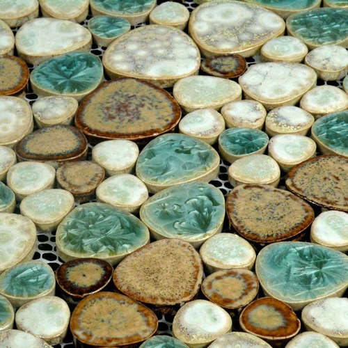 Porcelain Pebble Tile Ppt009 As Shower Wall Project
