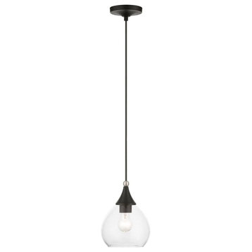 1 Light Mini Pendant In Transitional Style-15 Inches Tall and 7 Inches