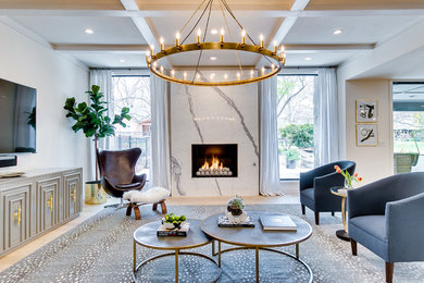 Living room - modern living room idea in Oklahoma City