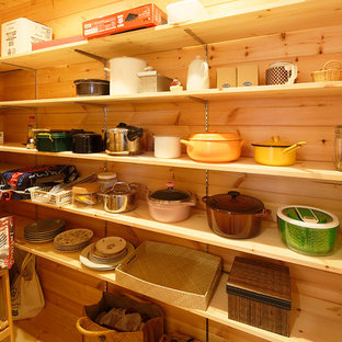 Farmhouse kitchen pantry inspiration - Inspiration for a cottage kitchen pantry remodel in Other