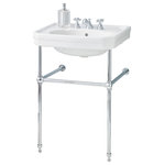 Cheviot - Cheviot Products Mayfair Console Sink, Chrome Frame - The MAYFAIR Console Sink is a practical and modern twist on our popular pedestal lavatory. Handy rails are perfect for hanging towels.