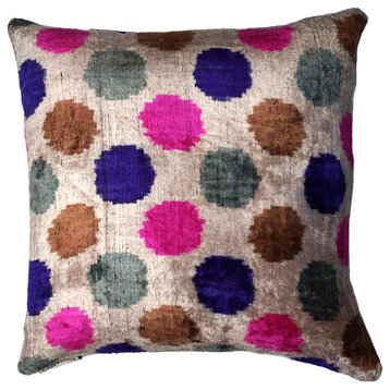Canvello Handmade Unique Colorful Throw Pillow + Down Insert 16"x16"