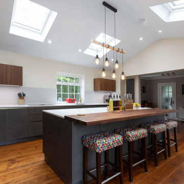Walnut Handleless Kitchen in Leeds