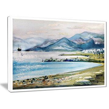"Blue Hills Over Sea" Landscape Canvas Print, 20"x12"