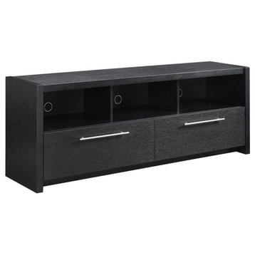 Pemberly Row Transitional Wood TV Stand for TVs up to 60" in Black