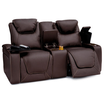 Seatcraft Concerto Heat and Massage Theater Seats, Brown, Loveseat
