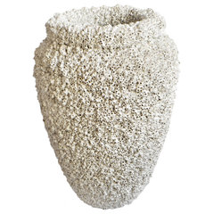 White Barnacle Shell Pot - Beach Style - Indoor Pots And Planters