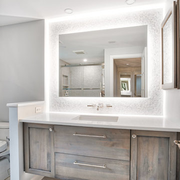 Floating Vanity with Back Lit Mirror