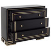 Modern Style Black With Champagne Gold Overlay Accent Drawer Chest
