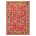 Bareens Designer Rugs - Turkish Knotted Istanbul Arlene Red/Blue Wool Rug 8'3'' x 10'11'' - Designed with a mesmerizing intricate traditional motif this glorious hand knotted rug is a masterpiece that will fill any space with sophistication and grace. An exhilarating color pallet with an elaborate design, this masterpiece features luxurious hand spun wool with all vegetable dyes to add comfort and style to your decor. The design, color and beautiful chromatic composition with a sheen in traditional and transitional designs, exude beauty, elegance and quality make this rug a masterpiece of its own.