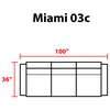 Miami 3-Piece Outdoor Wicker Patio Furniture Set, Ash