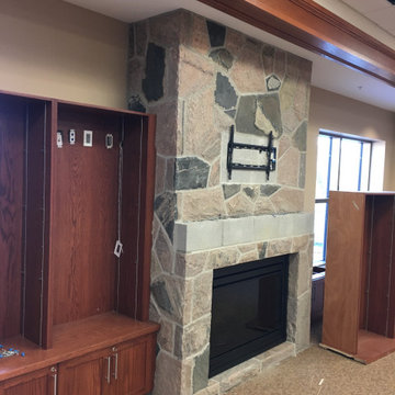 1 Granite five-point fireplace build.