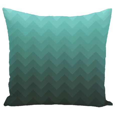 Depth Perception Stripes Print Pillow, Jade, 16"x16"