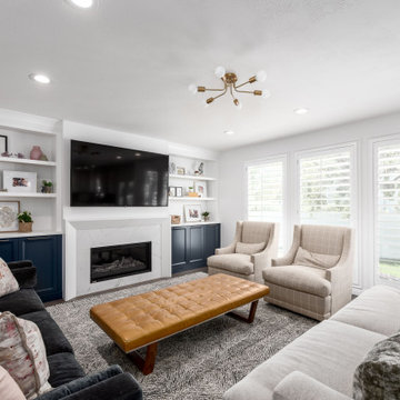 Addington Media Center and Fireplace Mantle