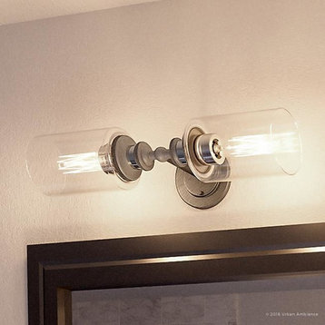 Luxury Industrial Bathroom Vanity Light, Lincoln Series, Aged Nickel