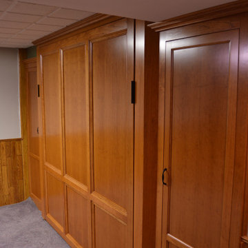 Built-in Wall-bed / Murphey-bed 6 panel design with side cabinets.