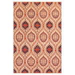 Bareens Designer Rugs - Shabby Chic Ziegler Agnus Beige Blue Hand-Knotted Wool Rug - 8'1'' x 9'10'' - Enhance the ambiance of your home with this magnificent Persian-influenced Turkish hand-knotted rug made by skilled artisans capable of creating the most exceptional vegetable dyes and hand-spun wool. This exquisite handmade rug is a one-of-a-kind Peshawar Kafkaz, otherwise identified as Chobi, Chobi Peshawar, Oushak, or Ziegler rug. These handmade rugs are crafted in Pakistan utilizing superior-quality wool imported from Australia, New Zealand, and Korea in two types of weaves: the Persian weave and the Mori weave. This rug is meticulously crafted by hand using the finest natural vegetable dyes extracted from local plants. The artisans use a blend of hand-spun local and fine merino wool, resulting in a rug with a compelling texture, higher lanolin content, and longer staple. The artisans occasionally incorporate natural or artificial silk into the pile to enhance specific motifs. The finished product is an awe-inspiring execution of flawless design and an understated palette that exudes elegance.
