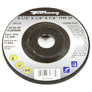 Aluminum Oxide with 7/8-Inch Arbor Forney 71668 Sanding Discs 4-1/2-Inch 36-G 