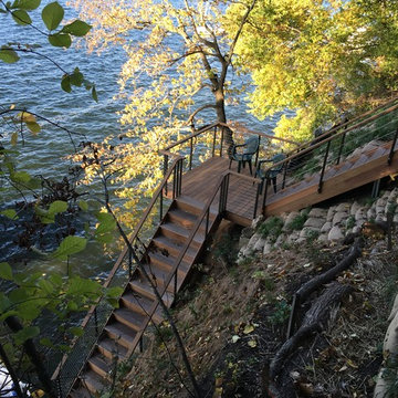 Deck, Stairway, Cable Railing. Lake Mendota