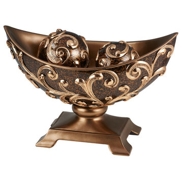 11" Odysseus Baroque Bowl With Spheres
