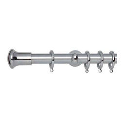 Chrome pole, with Trumpet finial - Curtain Poles