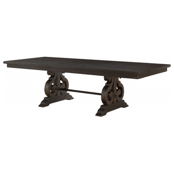 45" Brown Solid Wood Dining Table