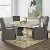 Kosas Rustic Westminster Warm Gray Round Dining Table, 54"