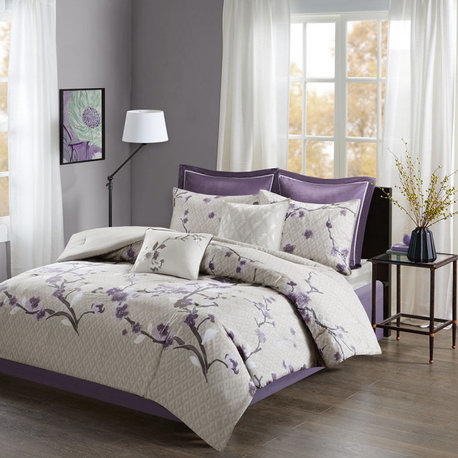 Madison Park Holly Midnight Floral Comforter/Duvet Cover Set