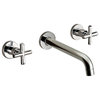 Dawn Wall Mounted Double Handle Concealed Wash Basin Mixer, Brushed Nickel