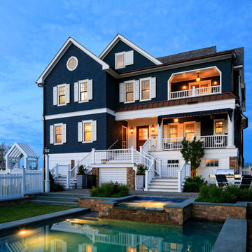 AZEK Trim with AZEK Porch in Slate Gray and Premier Railing®