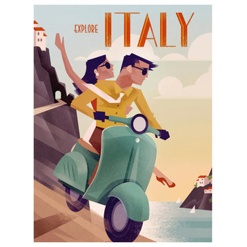 "Explore Italy" Digital Paper Print by Martin Wickstrom, 38"x50"