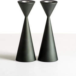 Taper Candlesticks - Aluminum Pewter - Candleholders