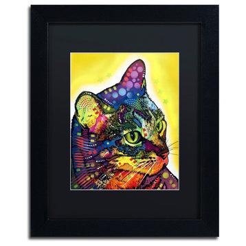 Dean Russo 'Confident Cat' Framed Art, 11x14, Black Frame, Black Mat