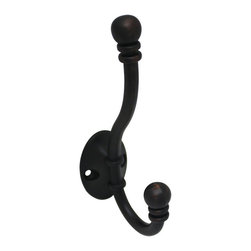 Cosmas - Cosmas Heavy Duty Coat and Hat Hook, Oil Rubbed Bronze, Set of 5 - Wall Hooks