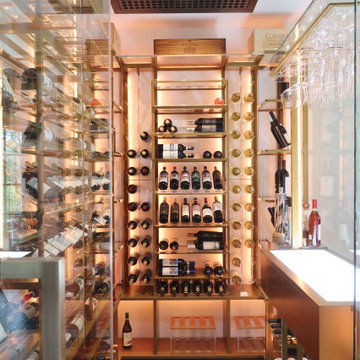 Corner Wine Room and Tasting Counter - Full View, Parkland, FL