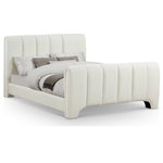Meridian Furniture - Camila Upholstered Bed, Cream, Queen, Chenille Fabric - Redefine your bedroom with the Camila cream chenille fabric queen bed, enveloped in plush chenille for an irresistibly soft touch. Its deep channel tufting brings both texture and sophistication, lending a bold yet elegant vibe to the contemporary design. This bed makes a striking statement, offering the perfect balance of style and comfort to turn your sleeping space into a modern sanctuary.