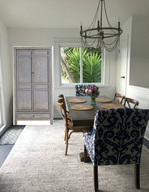 or tall shelves in dining room?