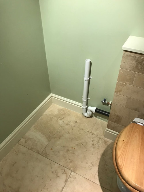 how to hide an ugly pipe in a WC? Houzz UK