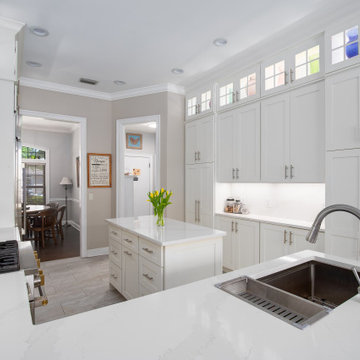 Transitional Kitchen Remodel Done With New Cabinets in a Snow Color