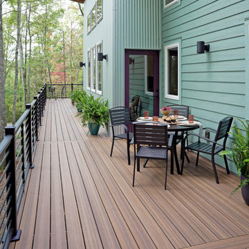 Modern Backyard Deck in the Woods