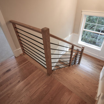 Project #83 | U-Shaped Staircase with Horizontal Black Rod Railing