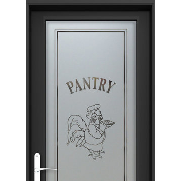 Pantry Door - Rooster Chef - Primed - 30" x 80" - Book/Slab Door