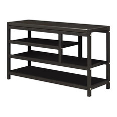 Modern Stylish Shoe Rack, Black Steel Frame With 4 Open Compartments
