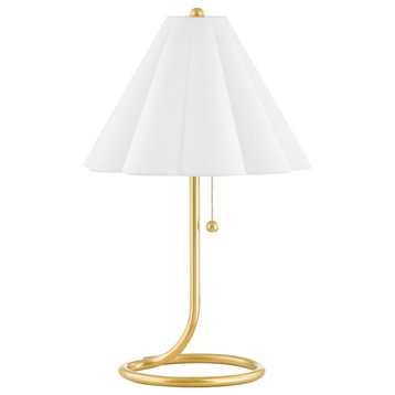Martha 1-Light Table Lamp Aged Brass