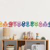 Fun Flowers Peel and Stick Vinyl Wall Stickers, Rainbow